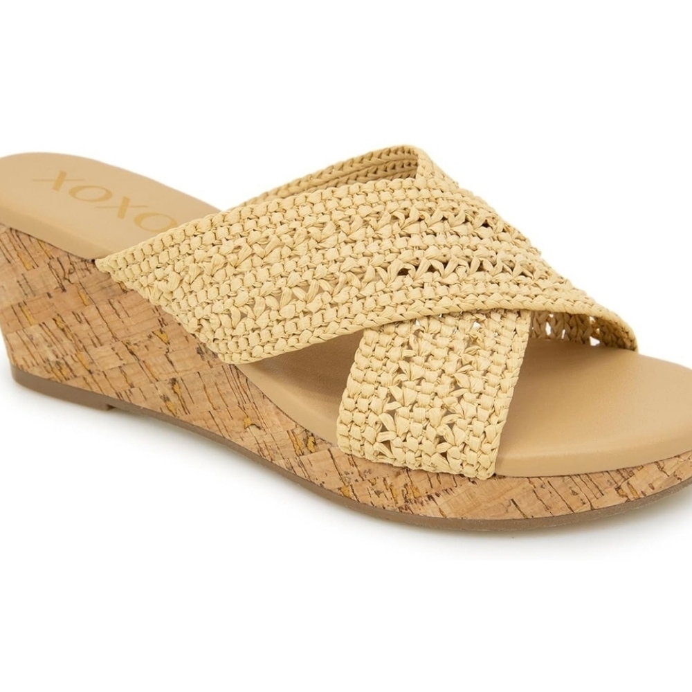 XOXO womens Janaine-b Wedge Sandals Size 11 Tan Cork NEW